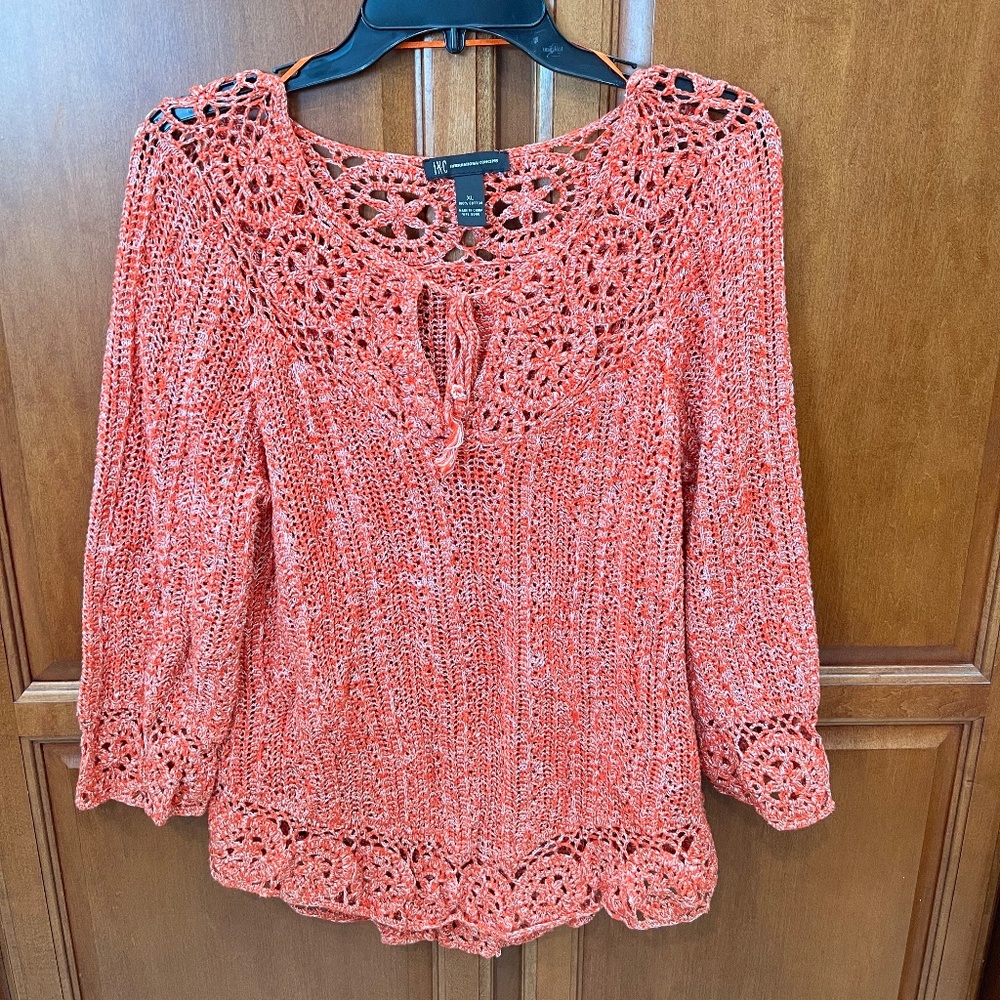 INC Open knit sweater